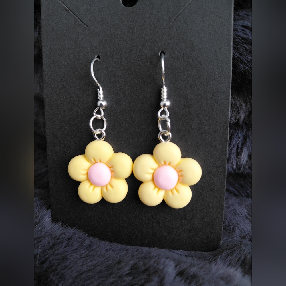 Yellow Flower Earrings